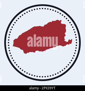Imbros round stamp. Round logo with island map and title. Stylish minimal Imbros badge with map. Vector illustration. Stock Vector