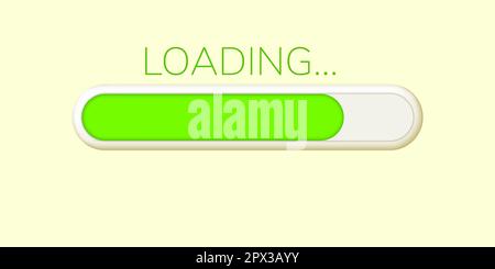 3d Search bar template for website. Loading illustration. System software update and upgrade concept. Navigation search for browser. Creative concept Stock Vector