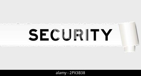 Ripped gray paper background that have word security under torn part Stock Vector