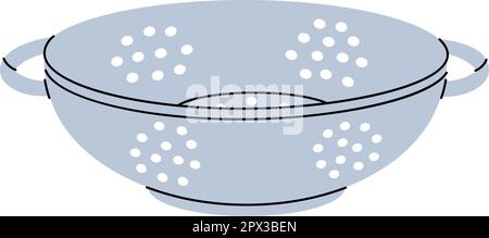 Sieve, colander icon. Kitchen tools silhouette. Vector illustration. Stock Vector
