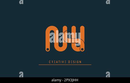 Alphabet letters Modern Creative logo NU , UN Stock Vector