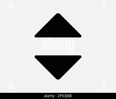Up Down Arrow Black Icon. Forward Backward Front Back Sign. Above Below Under Point Pointer Direction Symbol. Lift Elevator Button Vector Clipart Stock Vector