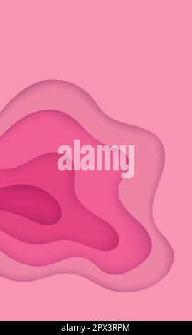 Pink cutout background, vector illustration Stock Vector