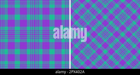 Background tartan vector. Texture textile check. Seamless plaid pattern fabric in set. Stock Vector