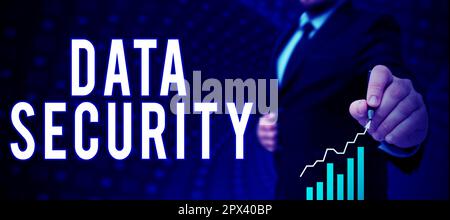 Handwriting text Data Security, Business concept Confidentiality Disk Encryption Backups Password Shielding Stock Photo