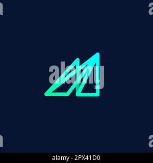 Abstract letter M logotype. Modern logo idea sign. Universal emblem vector icon. Stock Vector