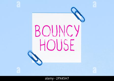 Conceptual caption Bouncy House, Business concept Automated program that runs over the Internet Artificial intelligence Stock Photo
