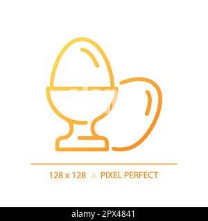 Eggs pixel perfect gradient linear vector icon Stock Vector