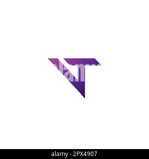 VT Logo Design. Letter VT Icon Vector Illustration. Stock Vector