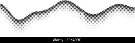 Grainy mountains with noise gradient. Dotted stippled background with grain texture. Vector grunge retro landscape. Stock Vector
