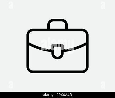 Briefcase Thin Line Icon. Handheld Suitcase Baggage Business Office  Job Travel Linear Sign Symbol. Black Vector Graphic Illustration Clipart Cricut Stock Vector