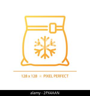 Frozen food pixel perfect gradient linear vector icon Stock Vector