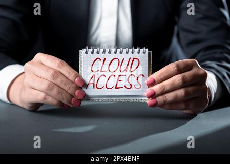 Conceptual display Cloud Access, Word Written on Software tool between the organization and the provider Stock Photo