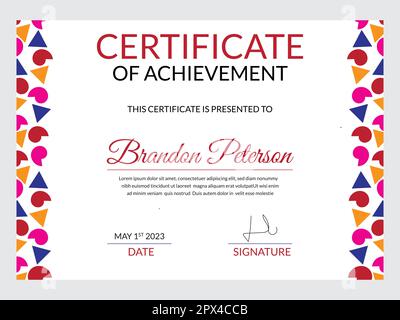 Certificate template. Diploma of modern design or gift certificate.graphic certificate, elegant certificate Vector illustration. Stock Vector