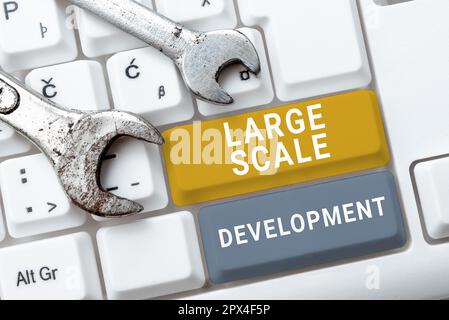 Handwriting text Large Scale Development, Word for very wide and modern developed construction site Stock Photo