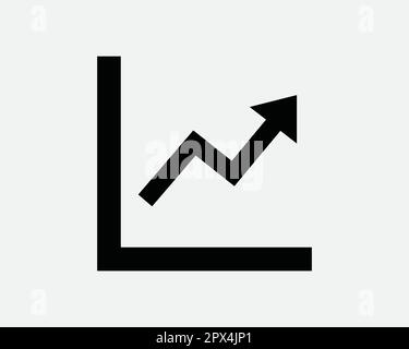 Line Chart Icon. Graph Diagram Business Financial Report Sales Growth Arrow Pointing Up Sign Symbol Artwork Graphic Illustration Clipart Vector Cricut Stock Vector