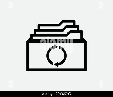 Reuse Document Folder Line Icon. Office Business Archive Storage Symbol. Directory Portfolio Binder Organizer Organize Sign Vector Graphic Clipart Stock Vector