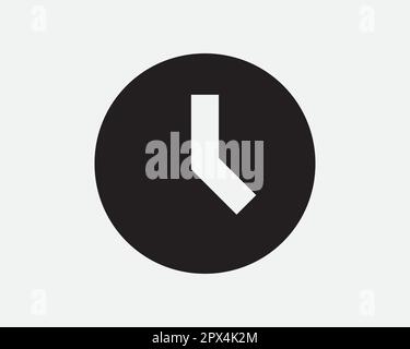 Round Clock Icon. Analogue Wall Wallclock Watch Time Timer Deadline Alarm Sign Symbol. Black and White Vector Graphic Illustration Clipart Cricut Cut Stock Vector