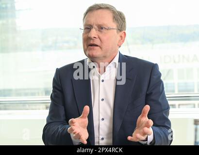Stuttgart, Germany. 24th Apr, 2023. Oliver Barta, the managing director of the employers' association Südwestmetall, recorded during a dpa interview at the headquarters of Südwestmetall in Stuttgart. Credit: Bernd Weißbrod/dpa/Alamy Live News Stock Photo