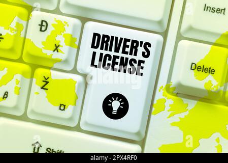 Handwriting text Driver's License, Business idea a document permitting a person to drive a motor vehicle Stock Photo