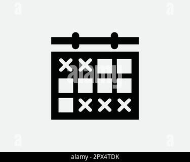 Appointment Schedule Calendar Icon. Dates Marked Out Reserve Reminder Agenda Deadline Sign Symbol Artwork Graphic Illustration Clipart Vector Cricut Stock Vector