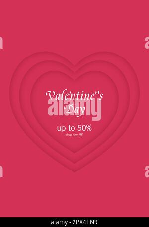 A heart-shaped pattern says Happy Valentine's Day Stock Vector