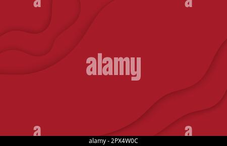 Layered paper cut style background, red vector illustration Stock Vector