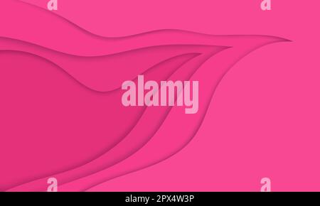 Layered cutout style background, pink vector illustration Stock Vector
