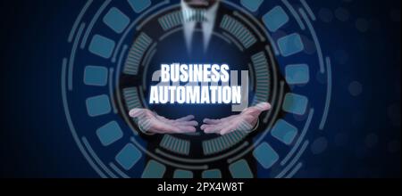 Text caption presenting Business Automation, Conceptual photo for Digital Transformation Streamlined for Simplicity Stock Photo