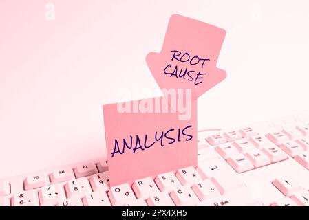Conceptual caption Root Cause Analysis, Business showcase Method of Problem Solving Identify Fault or Problem Stock Photo