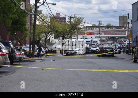 Passaic, United States. 01st May, 2023. Wide View Of The Crime Scene In ...