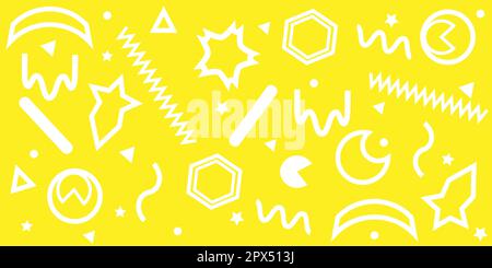 seamless background pattern geometric shapes on a yellow background abstraction textiles packaging. EPS10 vector Stock Vector