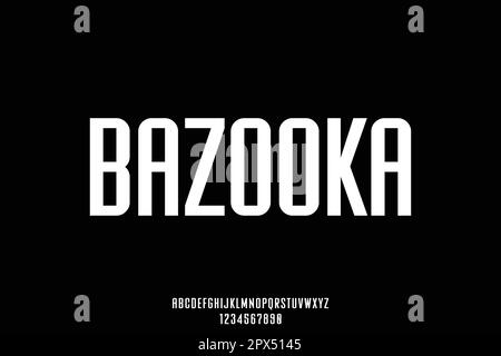 Modern strong condensed display font vector Stock Vector