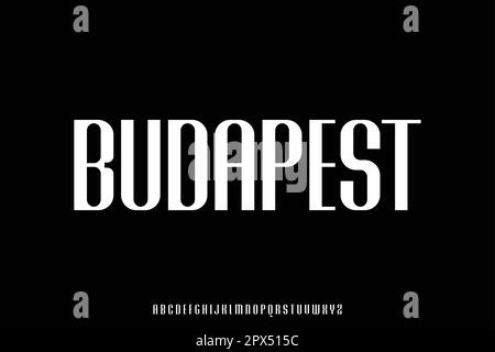 Elegant condensed display font vector Stock Vector