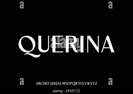 Beautiful luxury unique sans serif display font vector Stock Vector