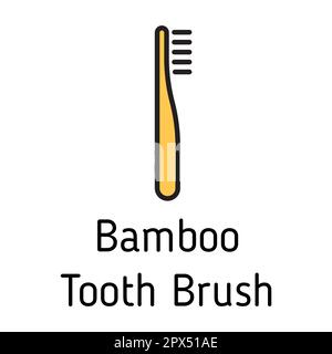 bamboo tooth brush sign color filled vector icon Stock Vector