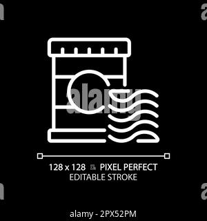 Chips pixel perfect white linear icon for dark theme Stock Vector