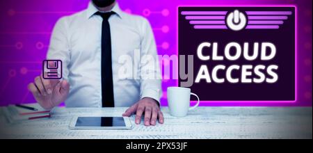 Writing displaying text Cloud Access, Concept meaning Software tool between the organization and the provider Stock Photo