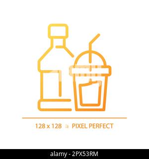 Beverage pixel perfect gradient linear vector icon Stock Vector