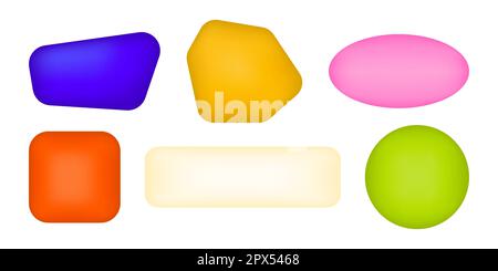 Set of 3d geometric shapes in bright colors. Abstract backgrounds for sale design, banner, poster, advertising. Square, circle, polygon. Vector illust Stock Vector