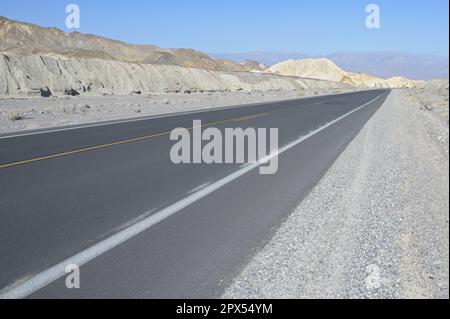 A highway on route to Death Valley in America. Stock Photo