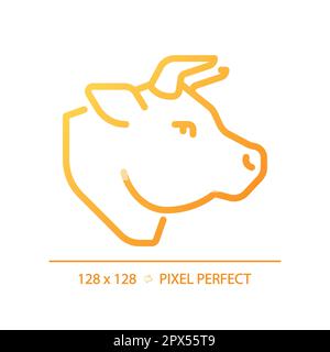 Beef pixel perfect gradient linear vector icon Stock Vector