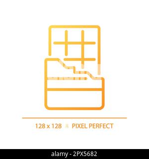 Chocolate bar pixel perfect gradient linear vector icon Stock Vector