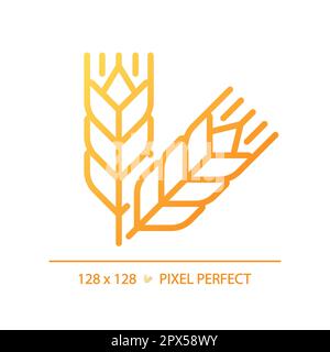 Food grains pixel perfect gradient linear vector icon Stock Vector