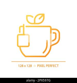 Tea pixel perfect gradient linear vector icon Stock Vector