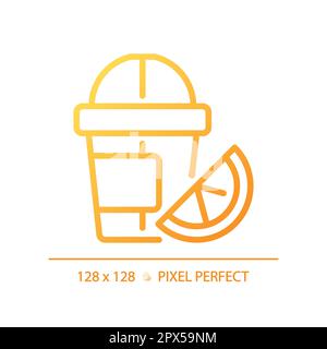 Juice pixel perfect gradient linear vector icon Stock Vector