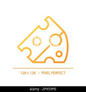 Cheese pixel perfect gradient linear vector icon Stock Vector