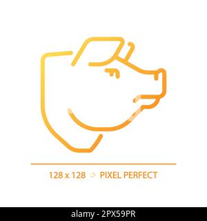 Pork pixel perfect gradient linear vector icon Stock Vector