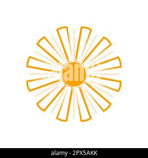 Graphic abstract sun, Sun symbol, Astrological symbols, Vector illustration, Silhouette. Vector design element Stock Vector