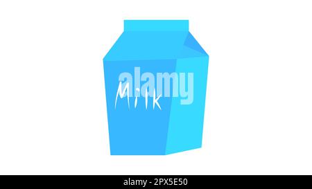 Milk gable top carton close up. Cow milk package isolated on gray. Stock Vector